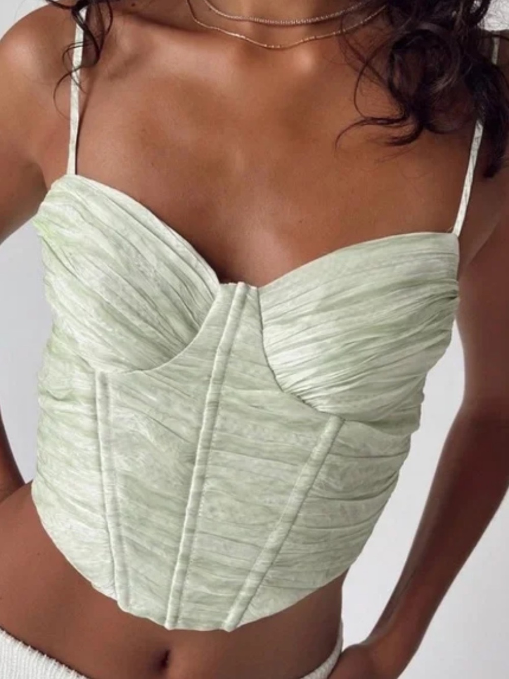 Princess Polly Mint Green Corset Crop Top